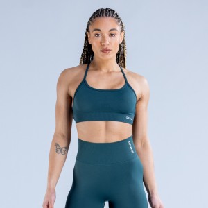DFYNE Dynamic Backless Sport Melltartó Női Sötéttürkiz Zöld | 41639-PISR