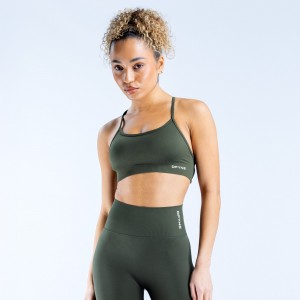 DFYNE Dynamic Backless Sport Melltartó Női Olivazöld | 02687-BLQS