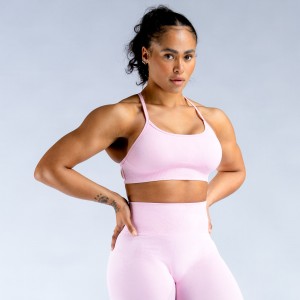 DFYNE Dynamic Mist Backless Sport Melltartó Női Világos Rózsaszín Rózsaszín Fehér | 54301-MJIP