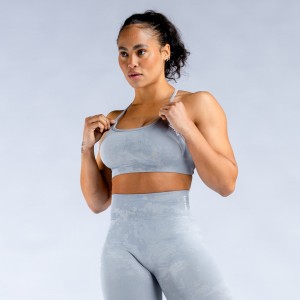 DFYNE Dynamic Mist Backless Sport Melltartó Női Világos Szürke Fehér | 41562-XGWV