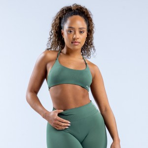 DFYNE Dynamic Twist Back Sport Melltartó Női Zöld | 75026-HYZF