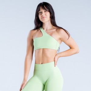 DFYNE Lanyi Edit One Shoulder Sport Melltartó Női Zöld | 71432-DLIF