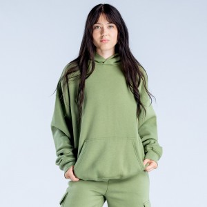 DFYNE Lanyi Edit Oversized Kapucnis Pulóver Női Mélyzöld | 18360-PSQA