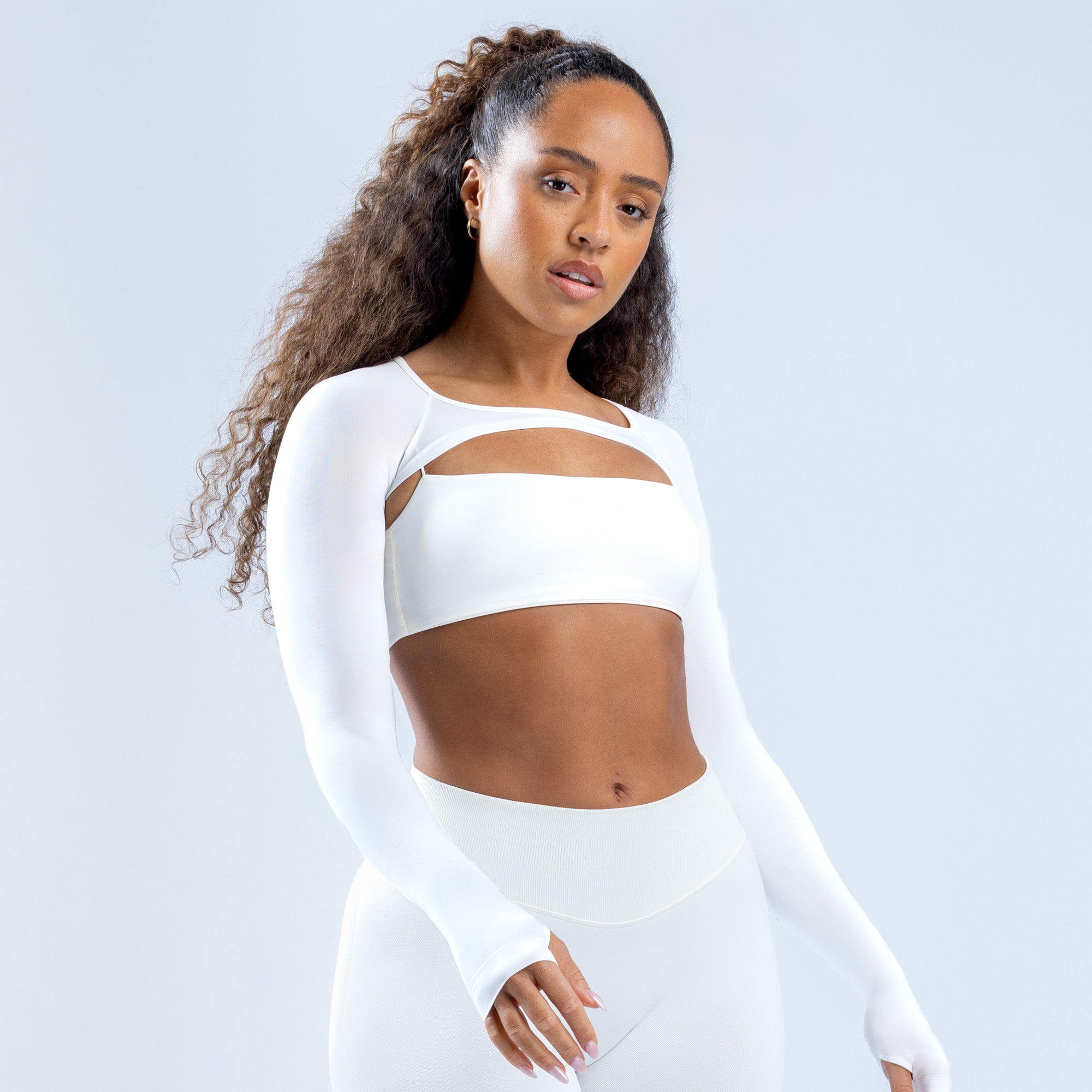 DFYNE Defy Long Sleeve Shrug Női Fehér | 65418-WXLF