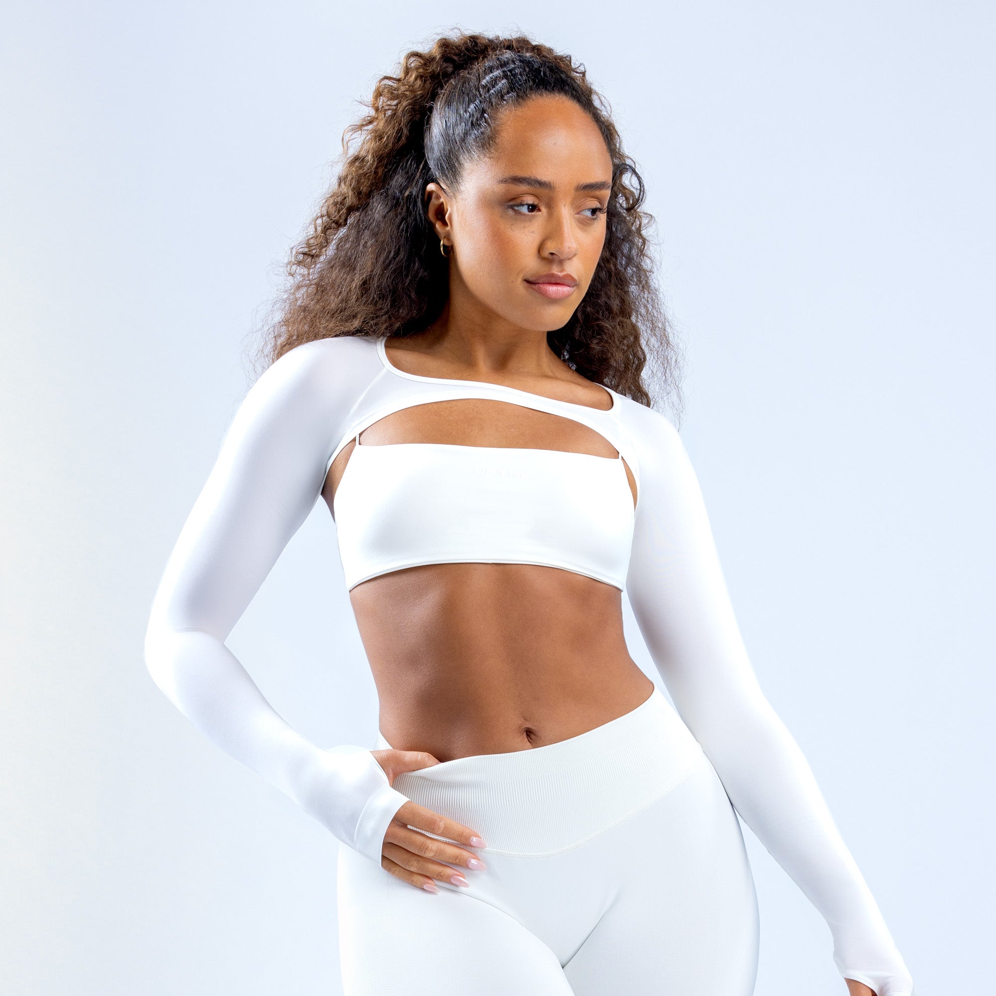 DFYNE Defy Long Sleeve Shrug Női Fehér | 65418-WXLF
