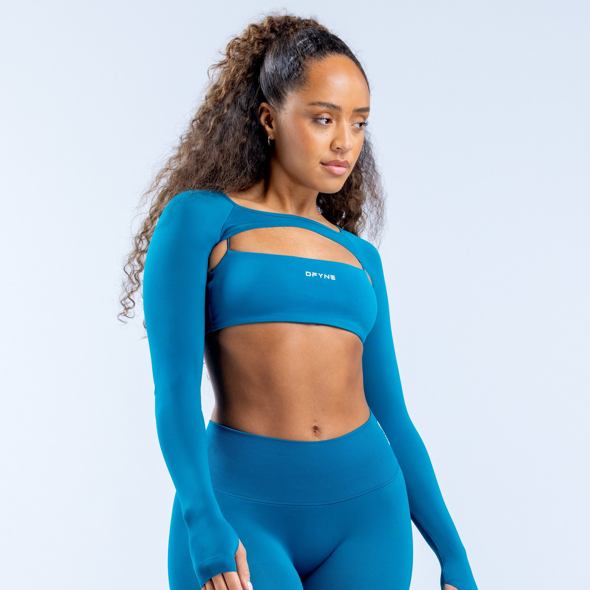 DFYNE Defy Long Sleeve Shrug Női Kék | 18923-XNLF
