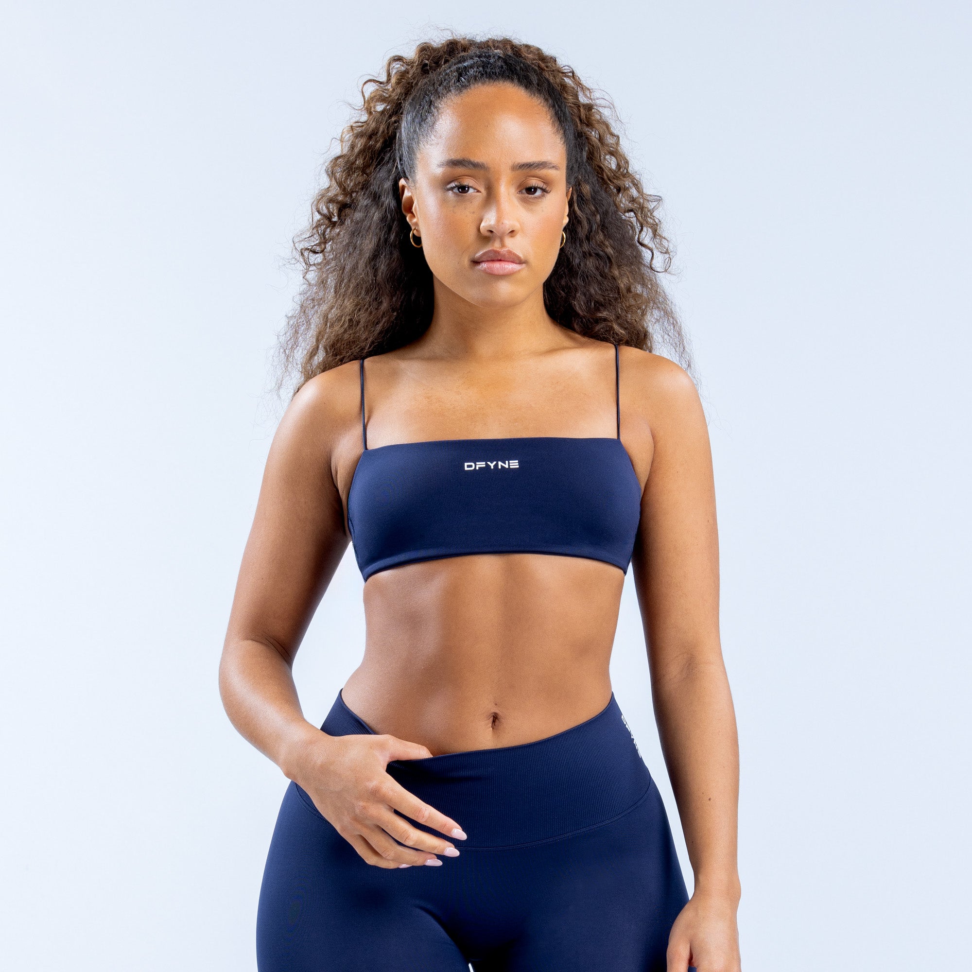 DFYNE Defy Strappy Sport Melltartó Női Sötétkék | 98526-TGXK