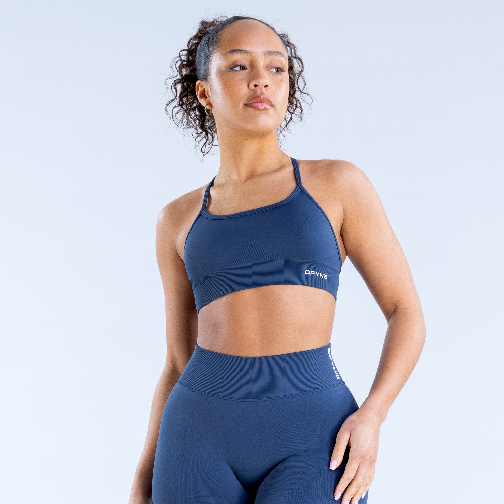 DFYNE Dynamic Backless Sport Melltartó Női Sötétkék | 70195-MVZD