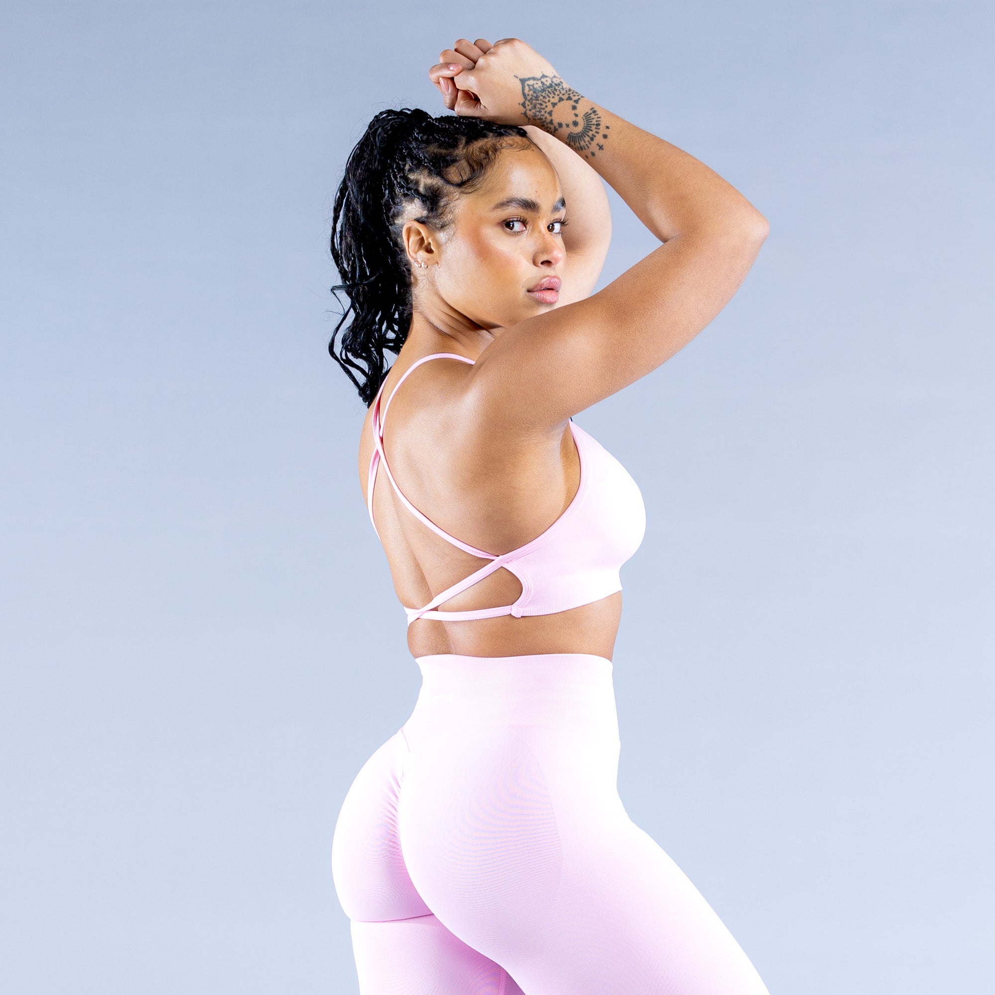 DFYNE Dynamic Backless Sport Melltartó Női Világos Rózsaszín Rózsaszín | 57324-LCVX