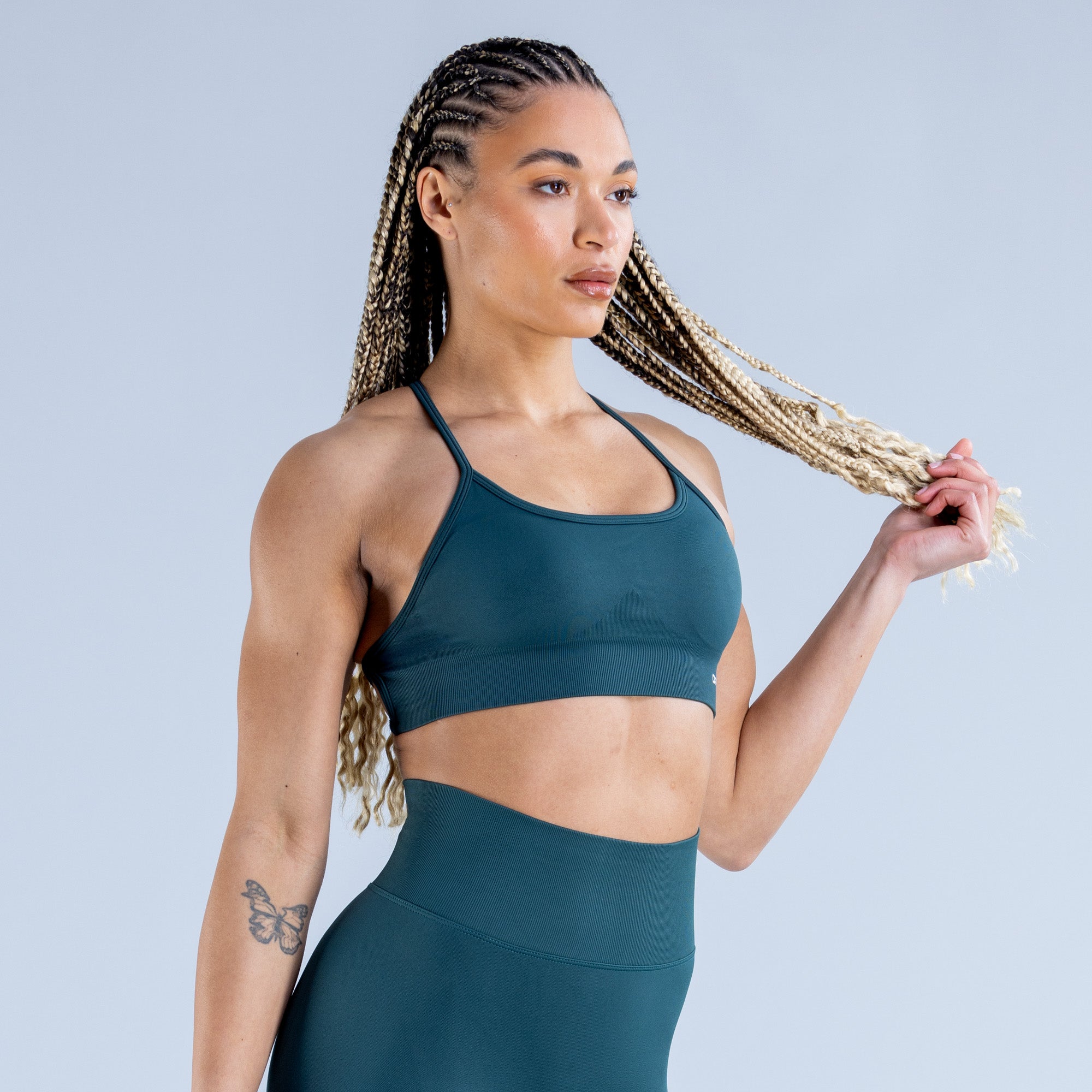 DFYNE Dynamic Backless Sport Melltartó Női Sötéttürkiz Zöld | 41639-PISR