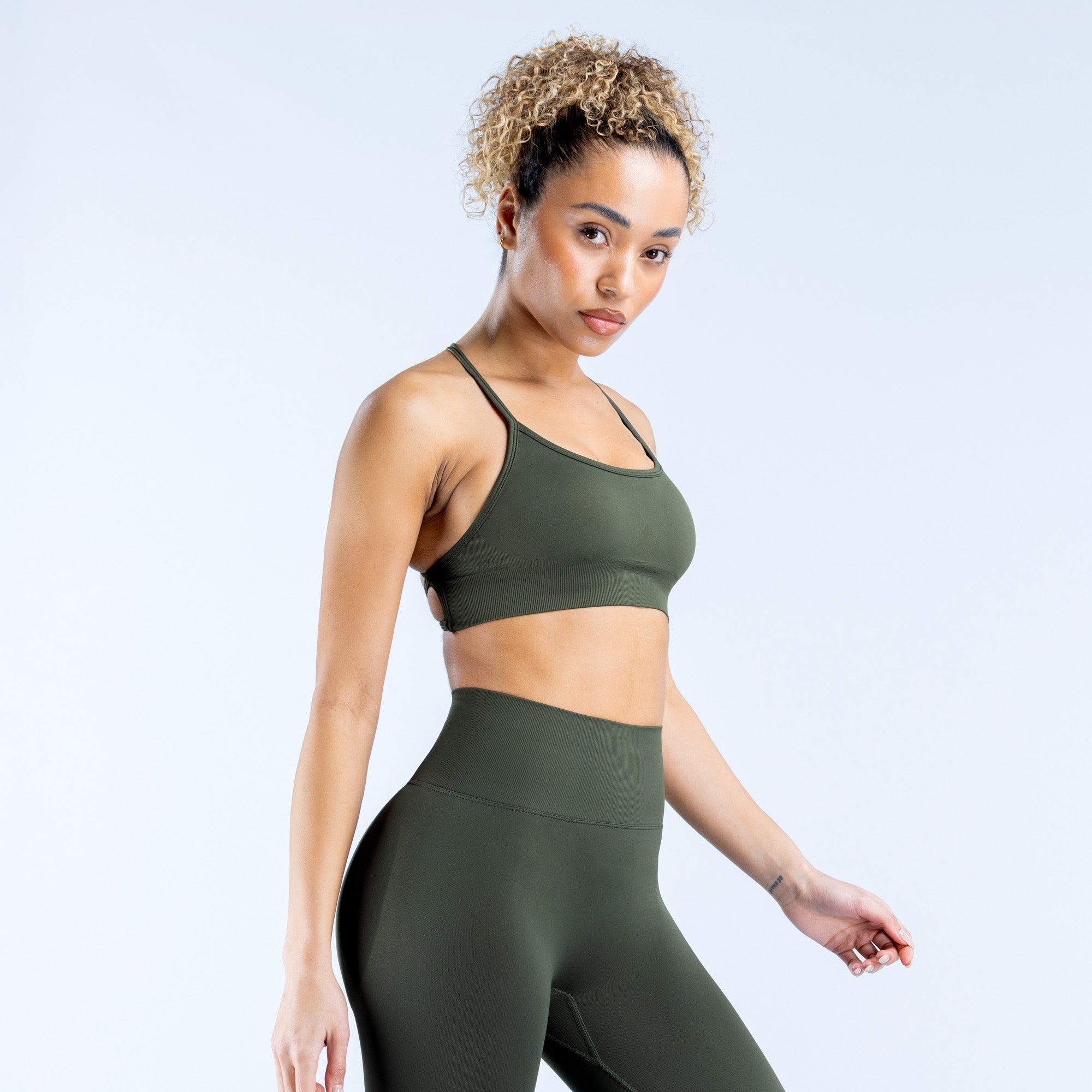 DFYNE Dynamic Backless Sport Melltartó Női Olivazöld | 02687-BLQS
