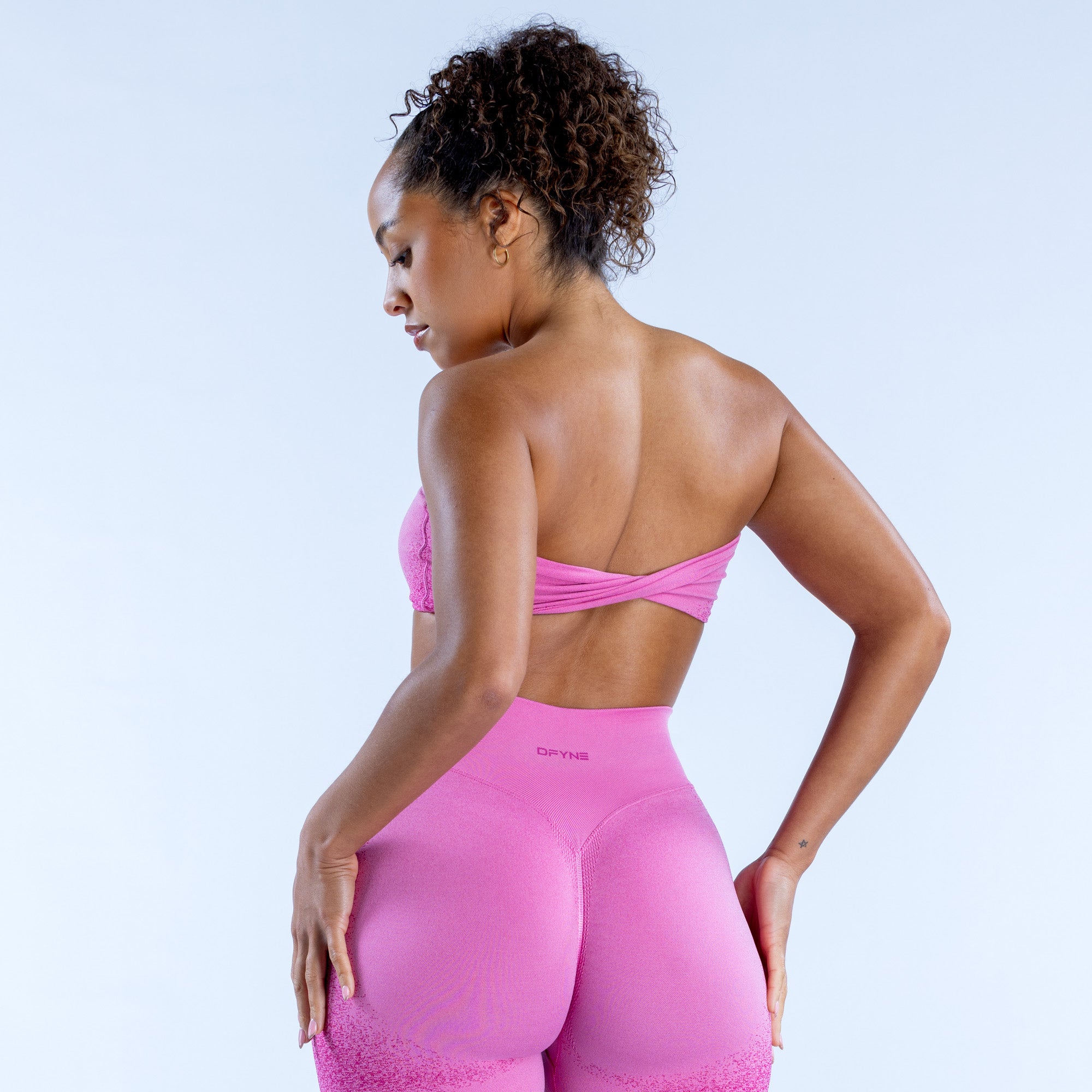 DFYNE Ignite Bandeau Sport Melltartó Női Rózsaszín | 12694-VWYF