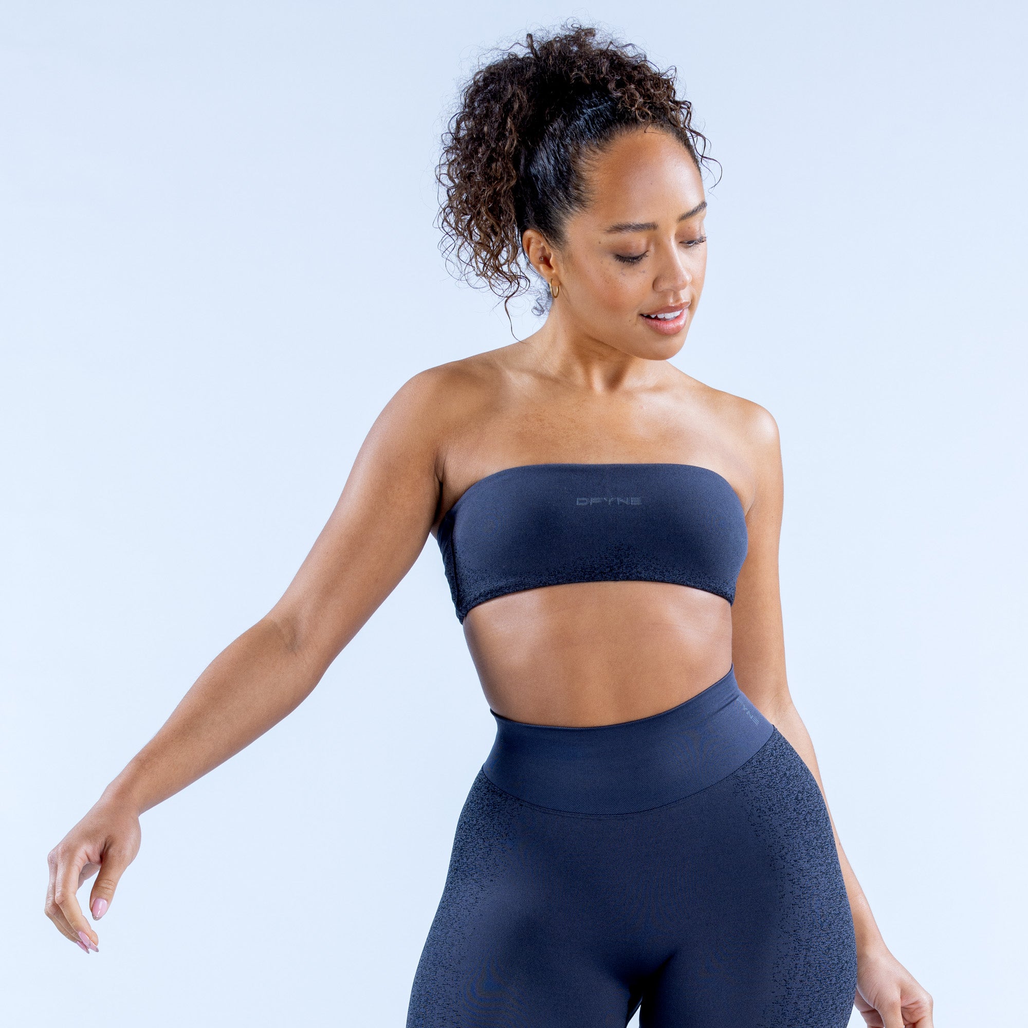 DFYNE Ignite Bandeau Sport Melltartó Női Szürke | 75142-YGHP
