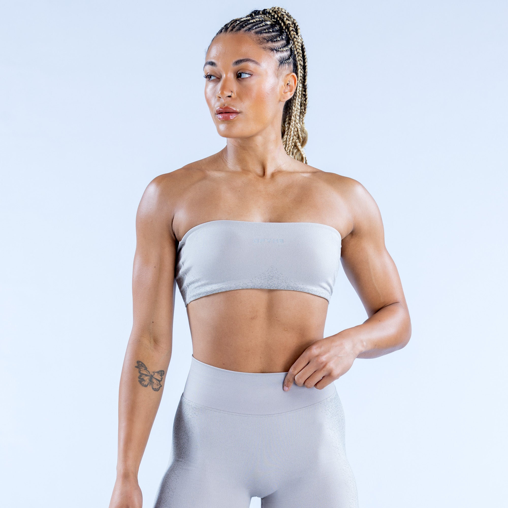 DFYNE Ignite Bandeau Sport Melltartó Női Világos Szürke | 18097-MQJS