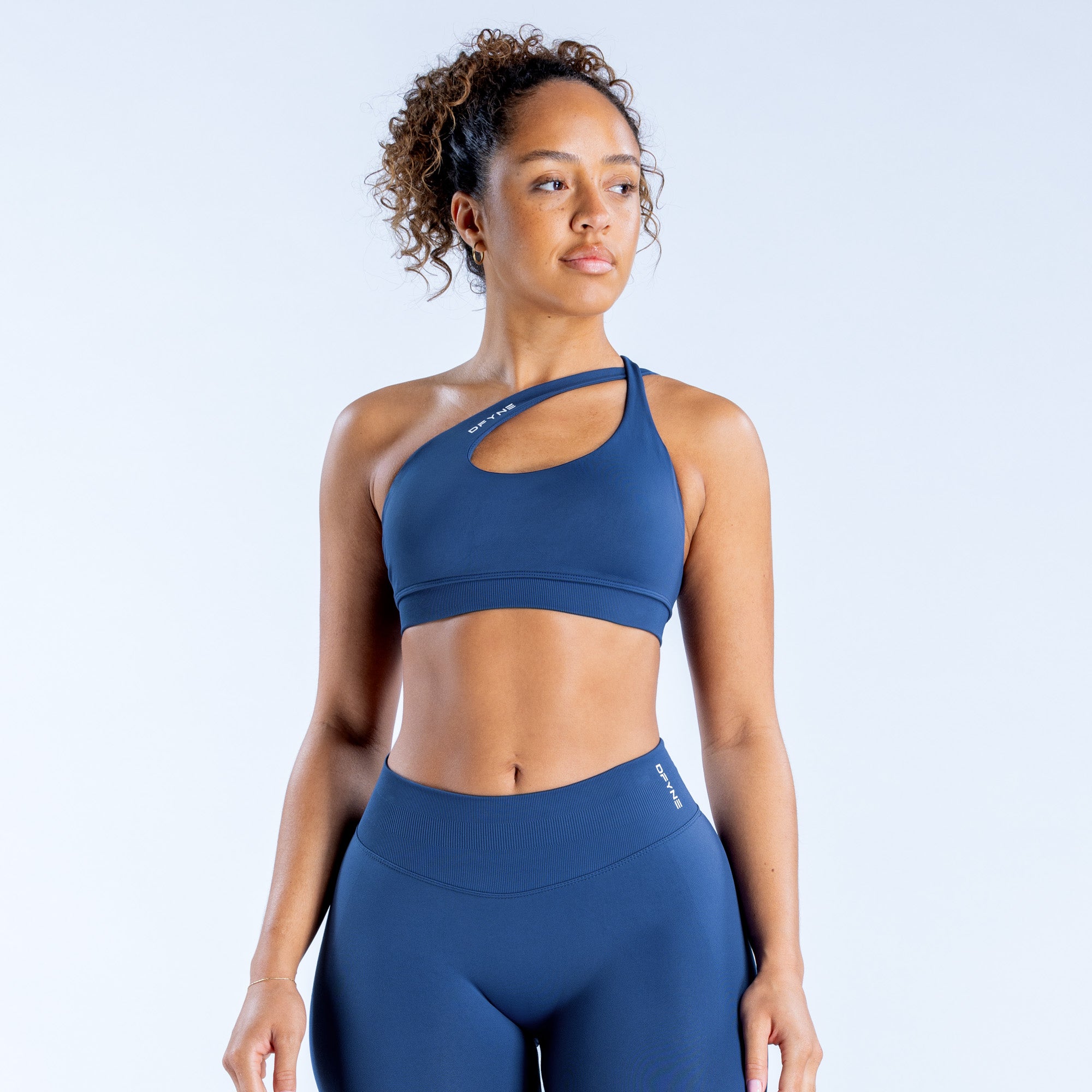 DFYNE Impact Asymmetric Sport Melltartó Női Sötétkék | 47938-KIYU