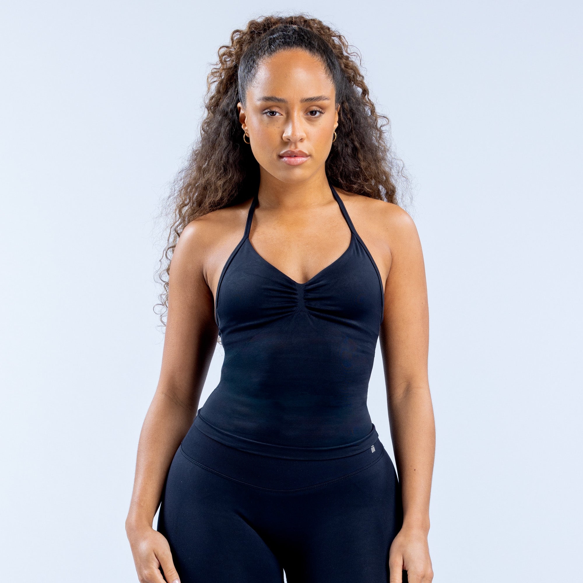 DFYNE Impact Longline Strappy Felső Női Fekete | 49027-UQWA