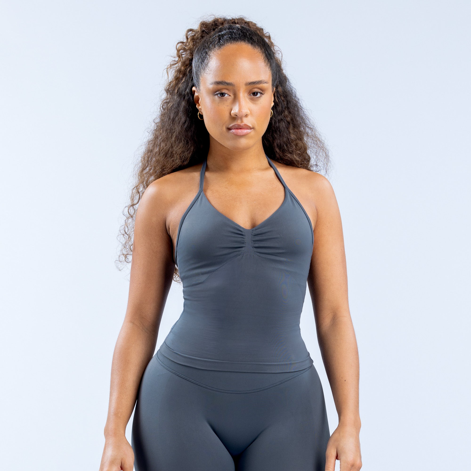 DFYNE Impact Longline Strappy Felső Női Szürke | 67914-OIGK