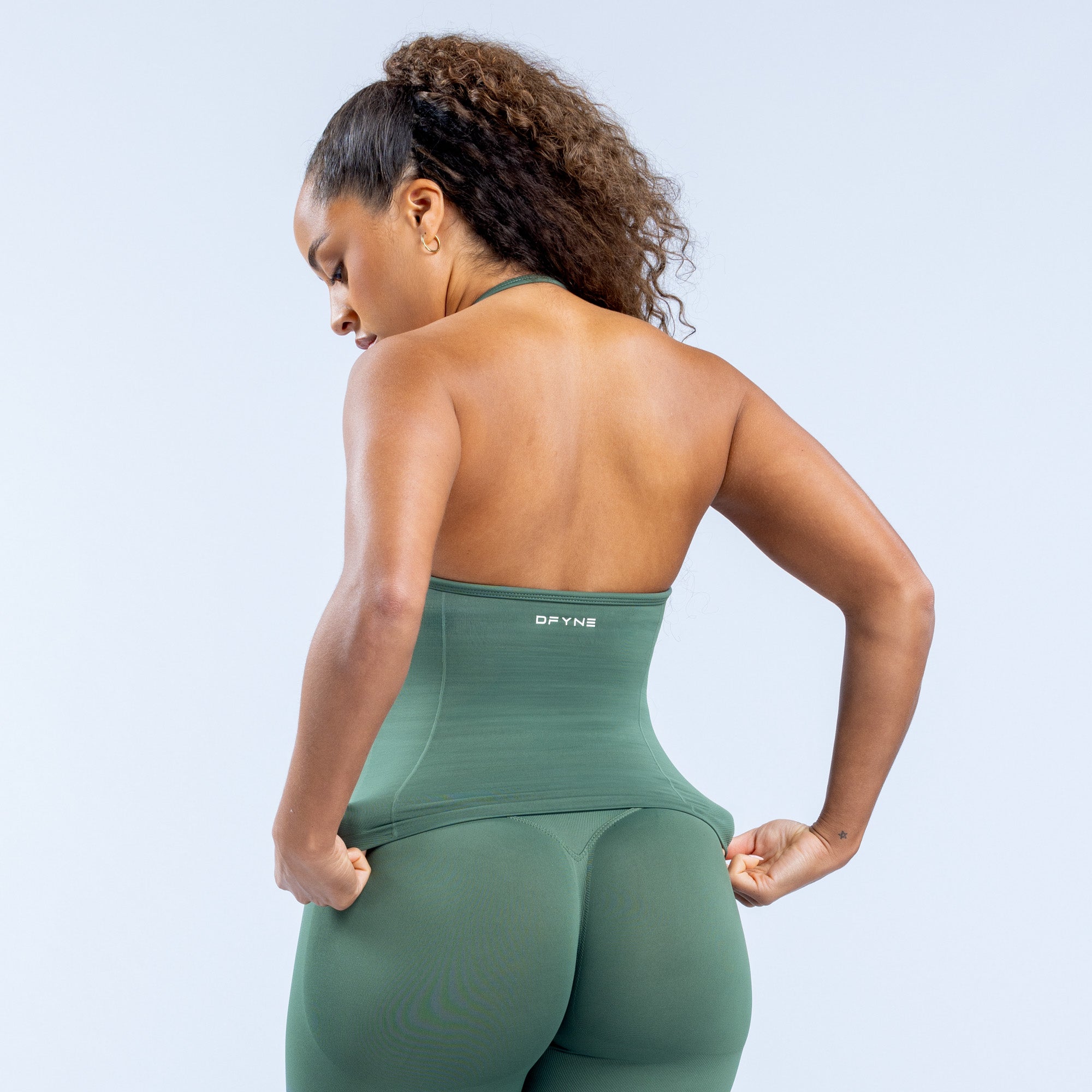 DFYNE Impact Longline Strappy Felső Női Zöld | 59076-GFOX