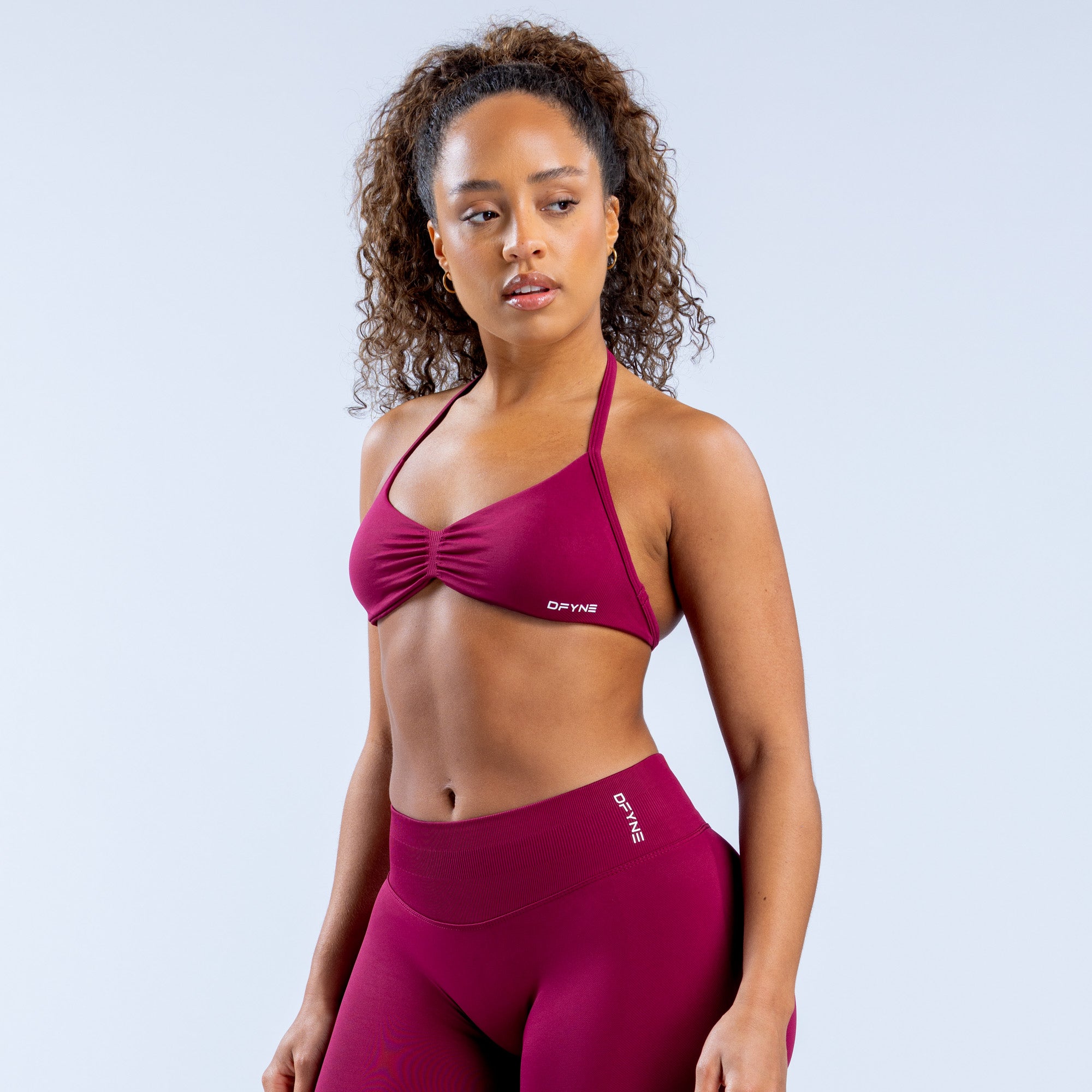 DFYNE Impact Strappy Sport Melltartó Női Fukszia | 64715-ZPHJ