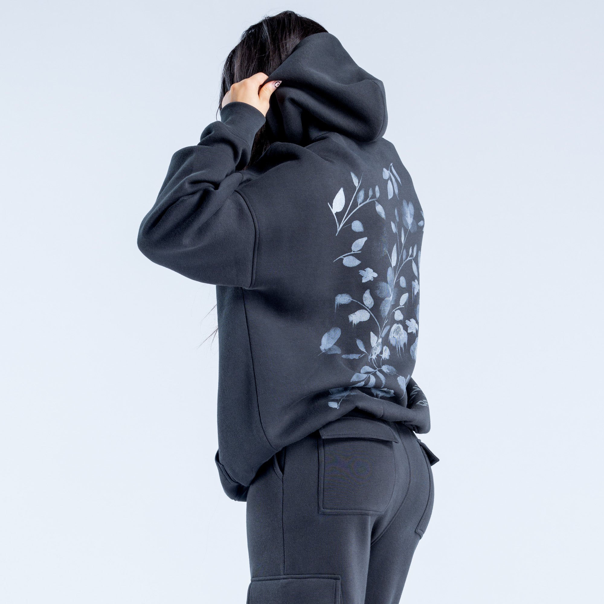 DFYNE Lanyi Edit Oversized Kapucnis Pulóver Női Fekete | 98146-NEIV