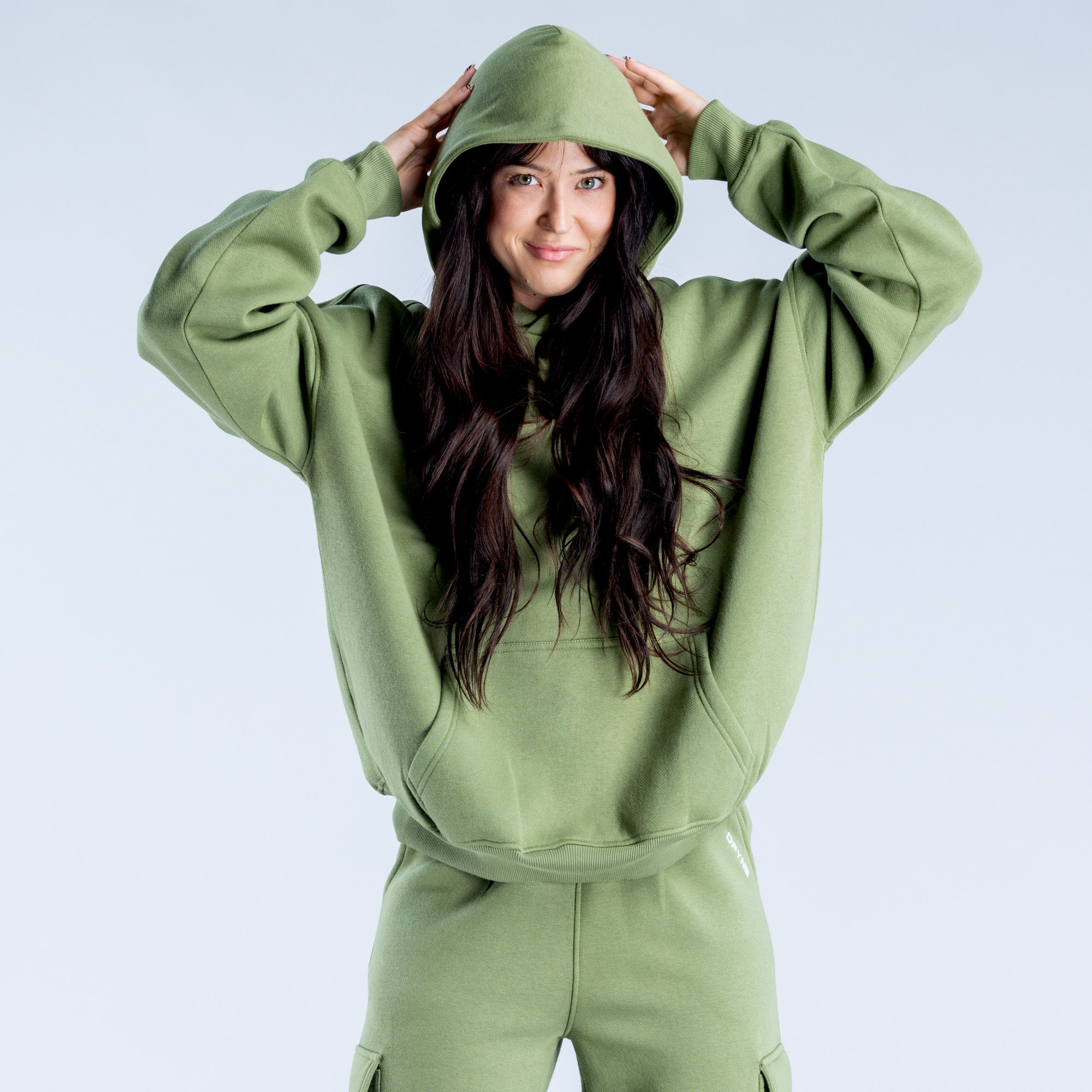 DFYNE Lanyi Edit Oversized Kapucnis Pulóver Női Mélyzöld | 18360-PSQA