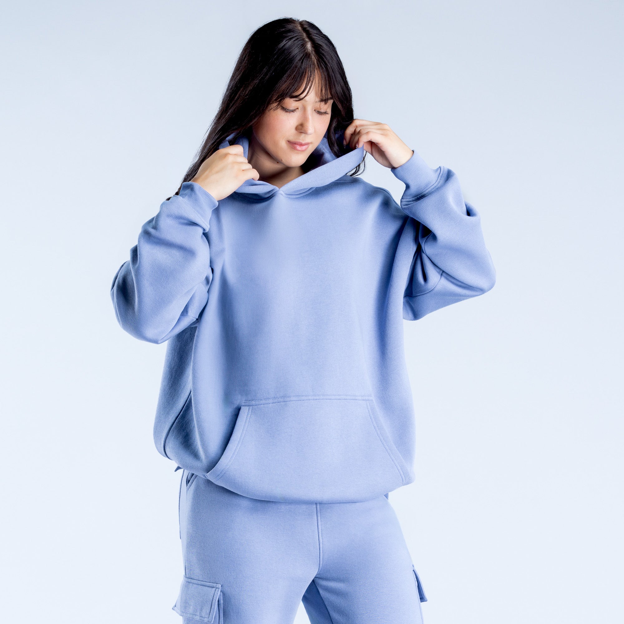 DFYNE Lanyi Edit Oversized Kapucnis Pulóver Női Kék | 41783-BVGI