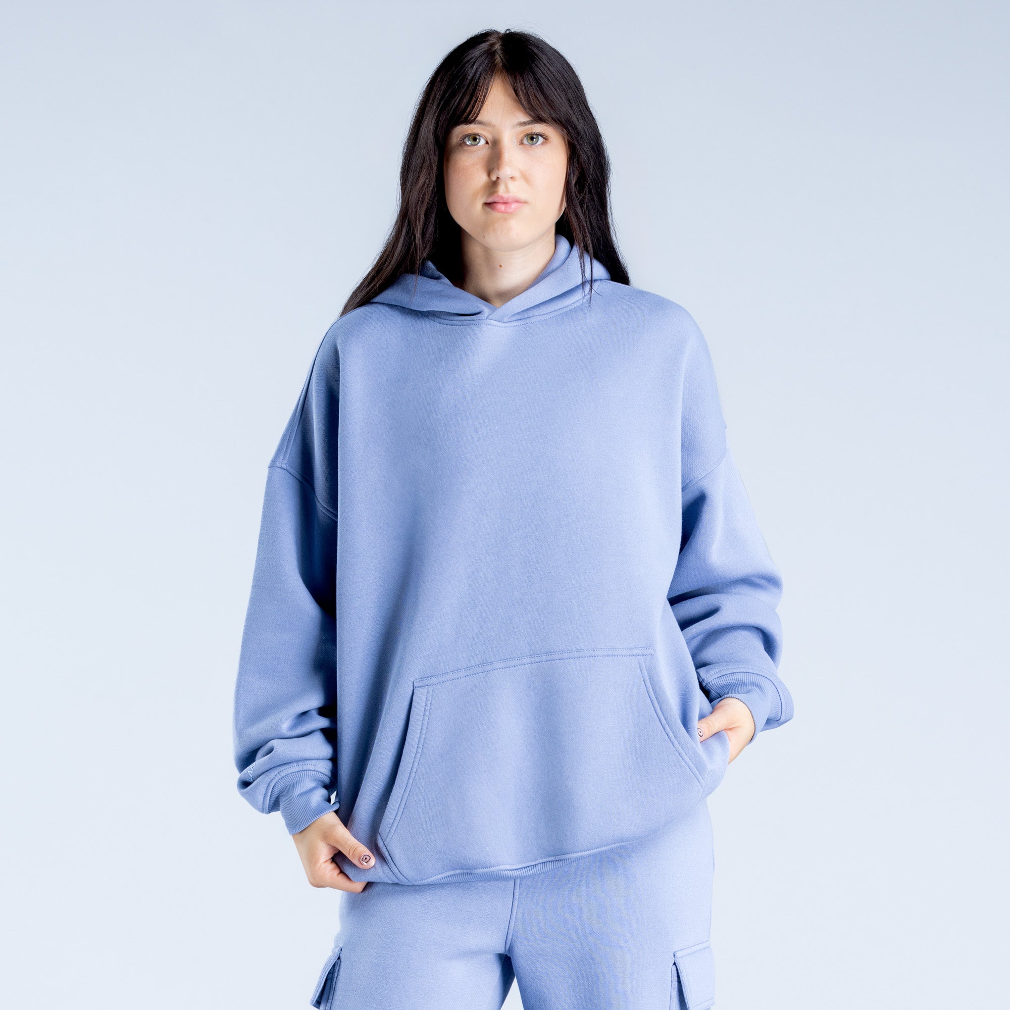 DFYNE Lanyi Edit Oversized Kapucnis Pulóver Női Kék | 41783-BVGI