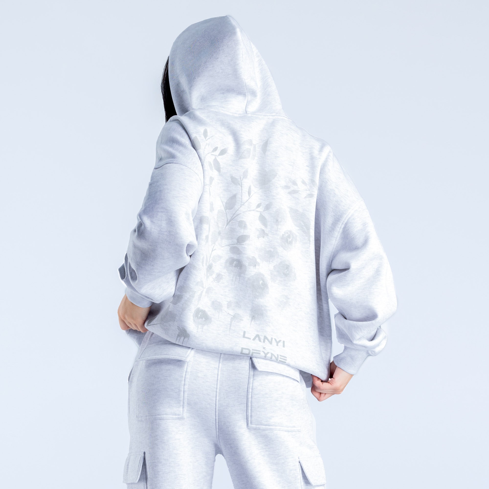 DFYNE Lanyi Edit Oversized Kapucnis Pulóver Női Szürke | 26543-IEKG