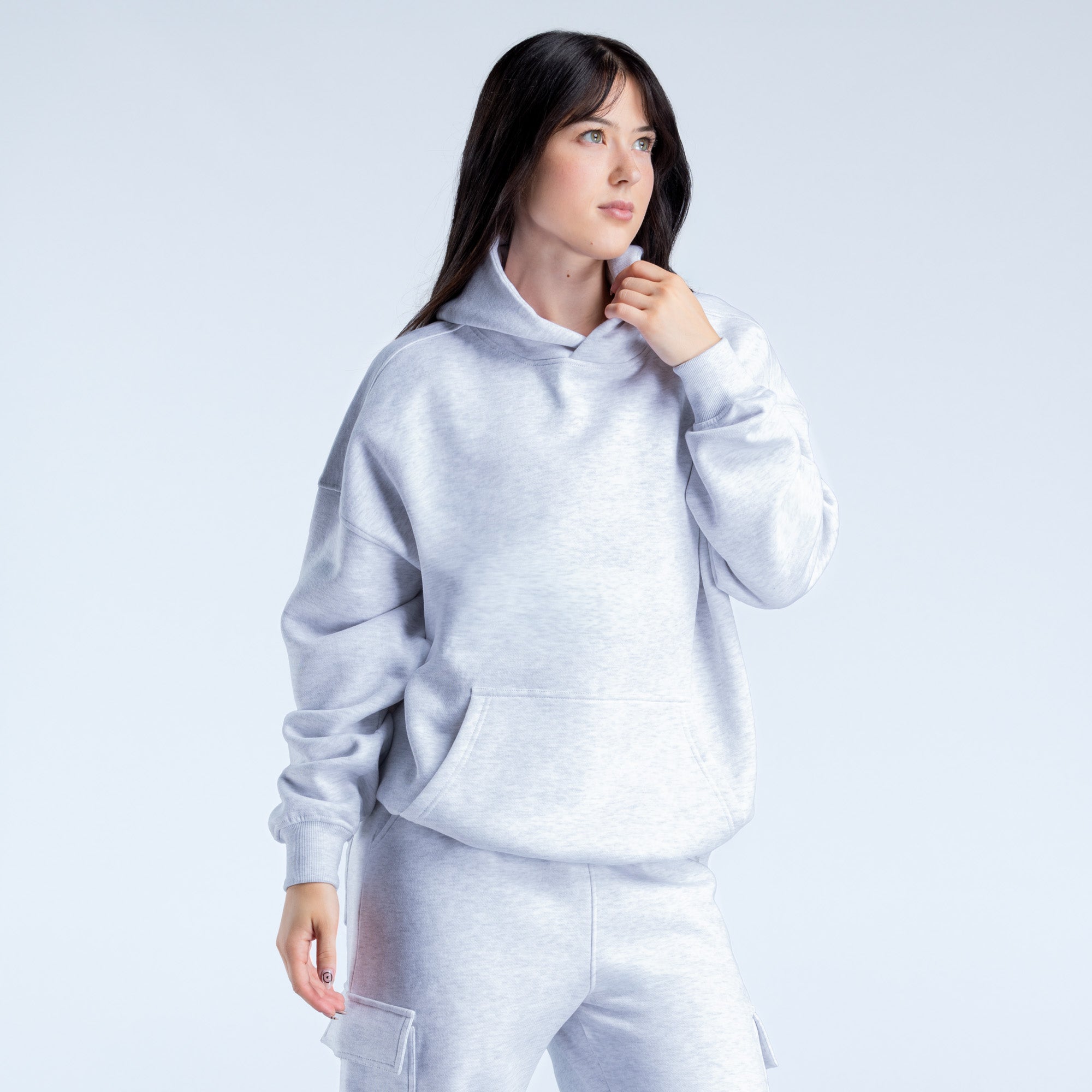 DFYNE Lanyi Edit Oversized Kapucnis Pulóver Női Szürke | 26543-IEKG