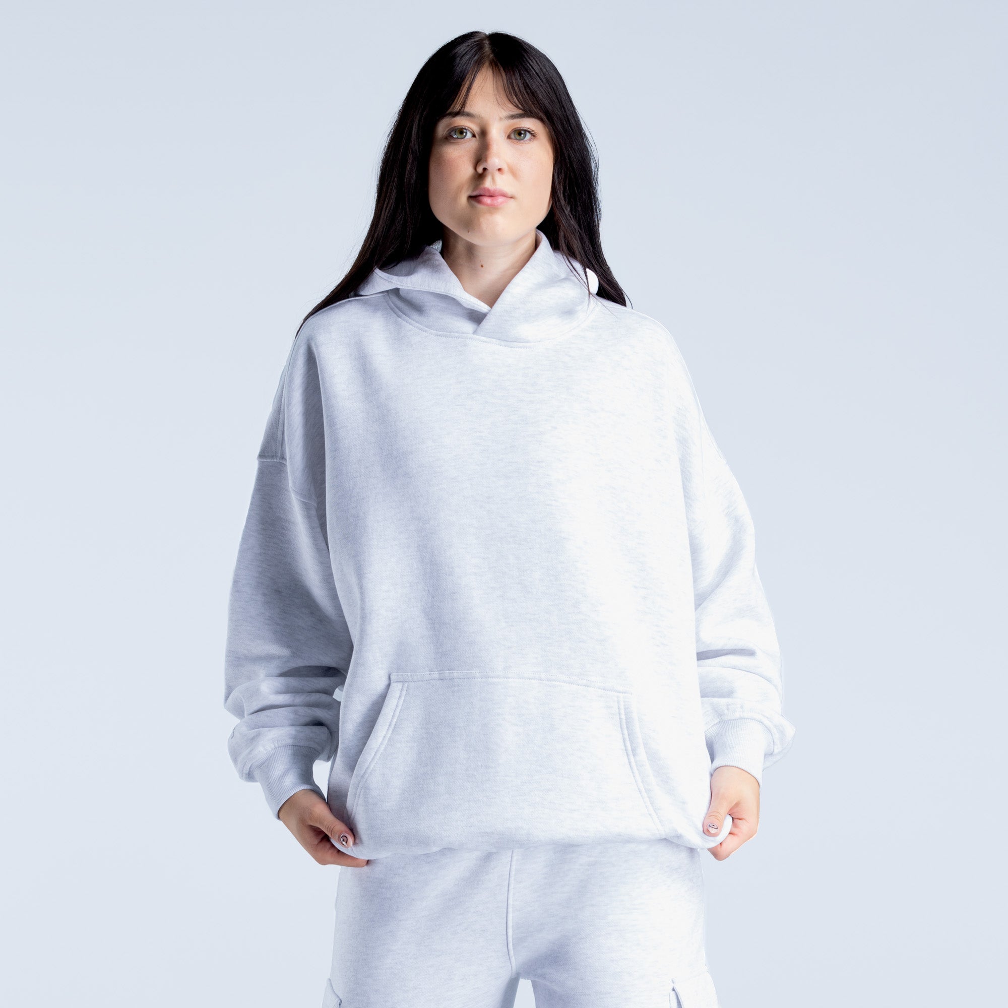 DFYNE Lanyi Edit Oversized Kapucnis Pulóver Női Szürke | 26543-IEKG