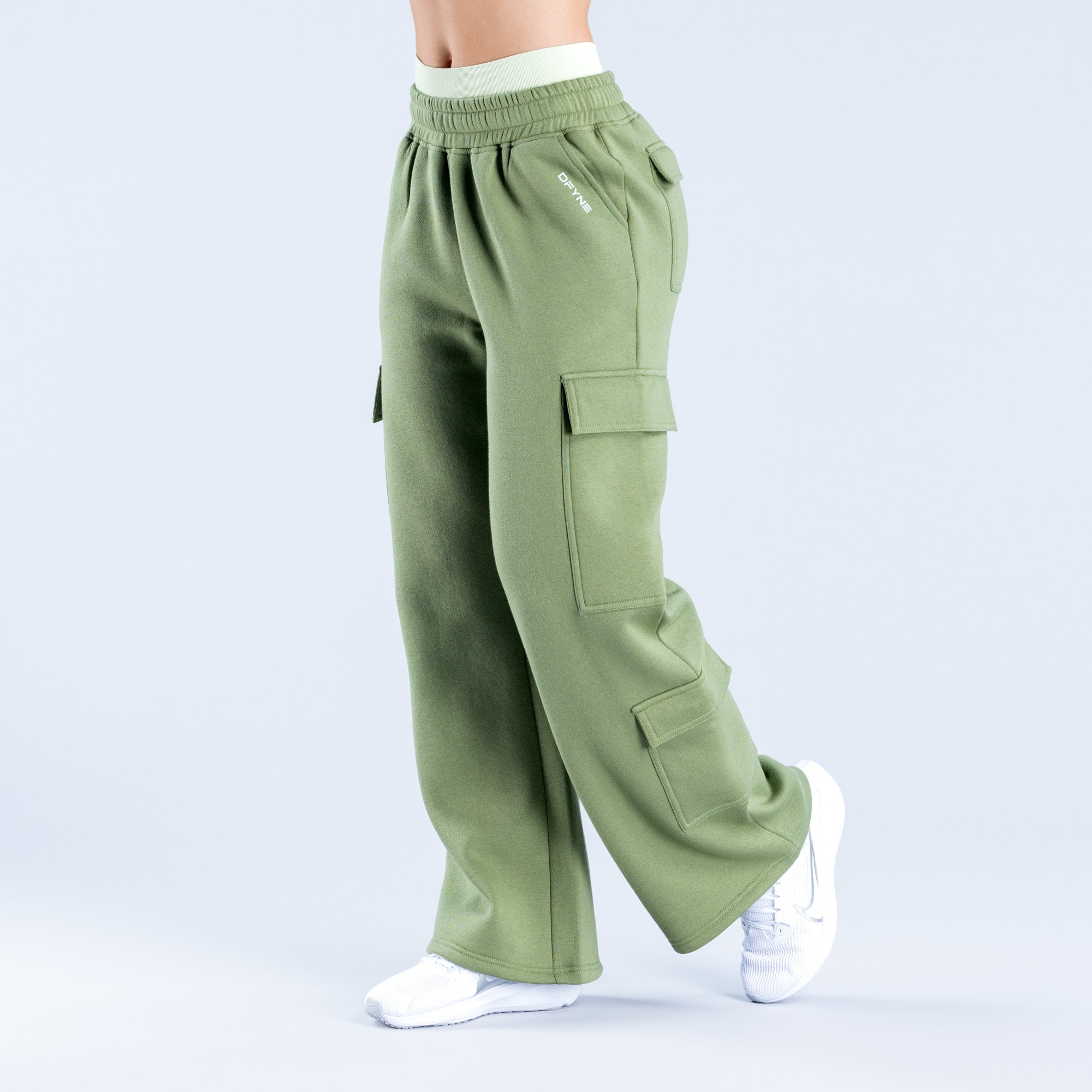 DFYNE Lanyi Edit Wide Leg Cargo Jogger Nadrág Női Mélyzöld | 46135-XELO
