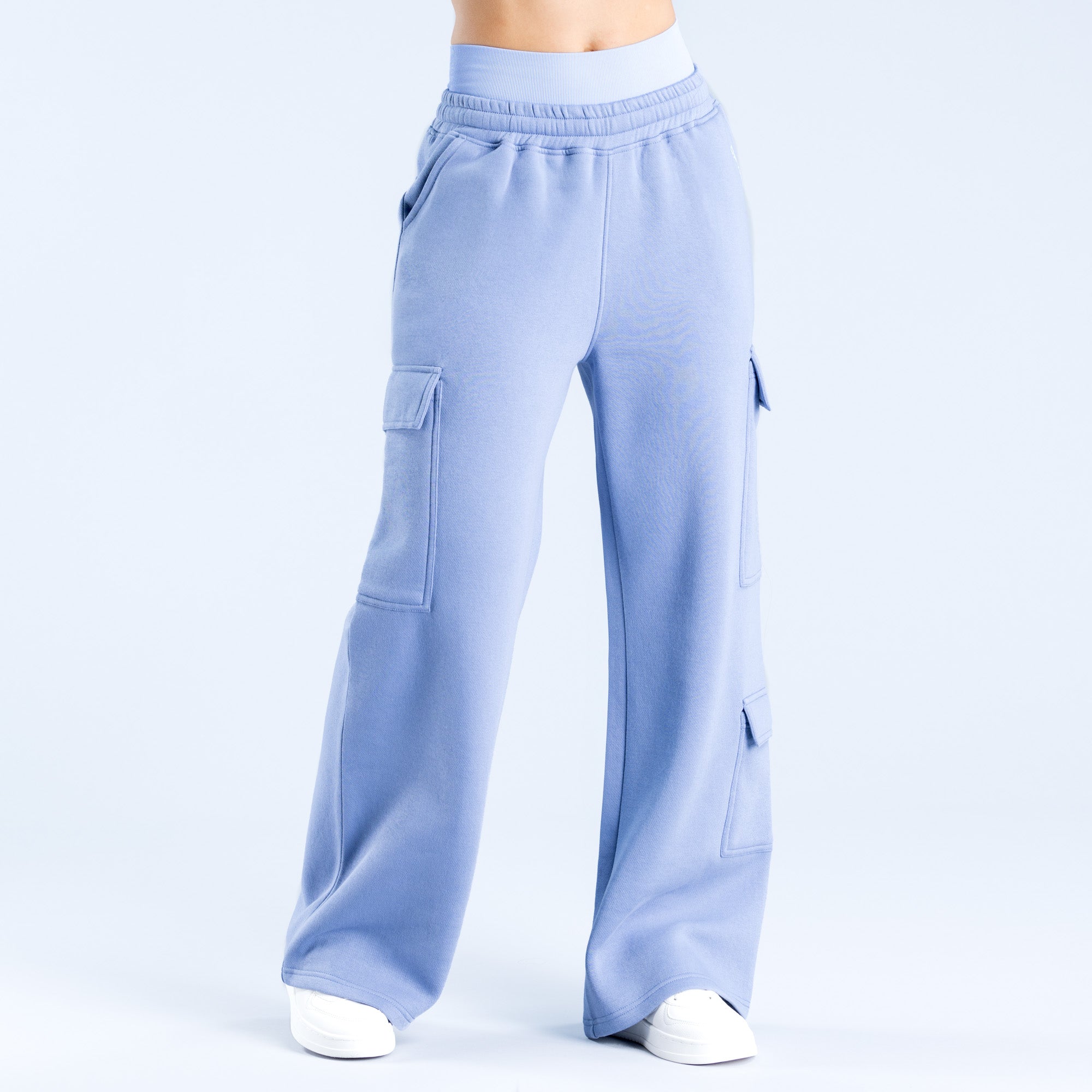 DFYNE Lanyi Edit Wide Leg Cargo Jogger Nadrág Női Kék | 45369-HWQL