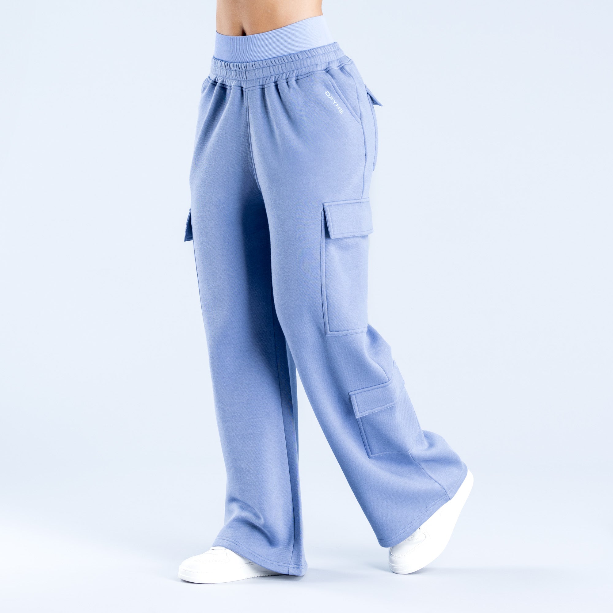 DFYNE Lanyi Edit Wide Leg Cargo Jogger Nadrág Női Kék | 45369-HWQL