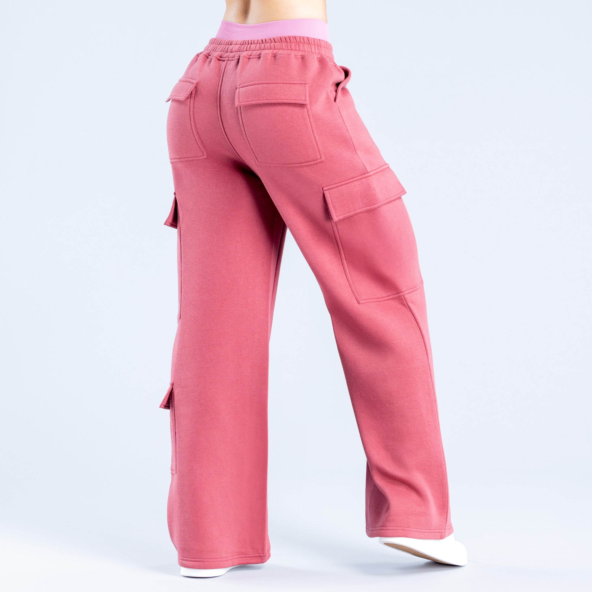 DFYNE Lanyi Edit Wide Leg Cargo Jogger Nadrág Női Mélyrózsaszín | 19028-DMLC
