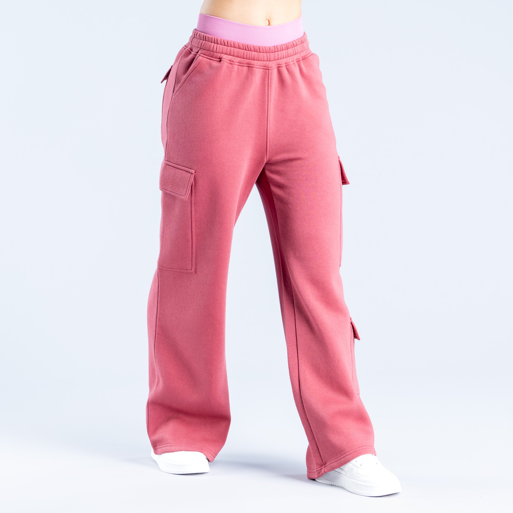 DFYNE Lanyi Edit Wide Leg Cargo Jogger Nadrág Női Mélyrózsaszín | 19028-DMLC