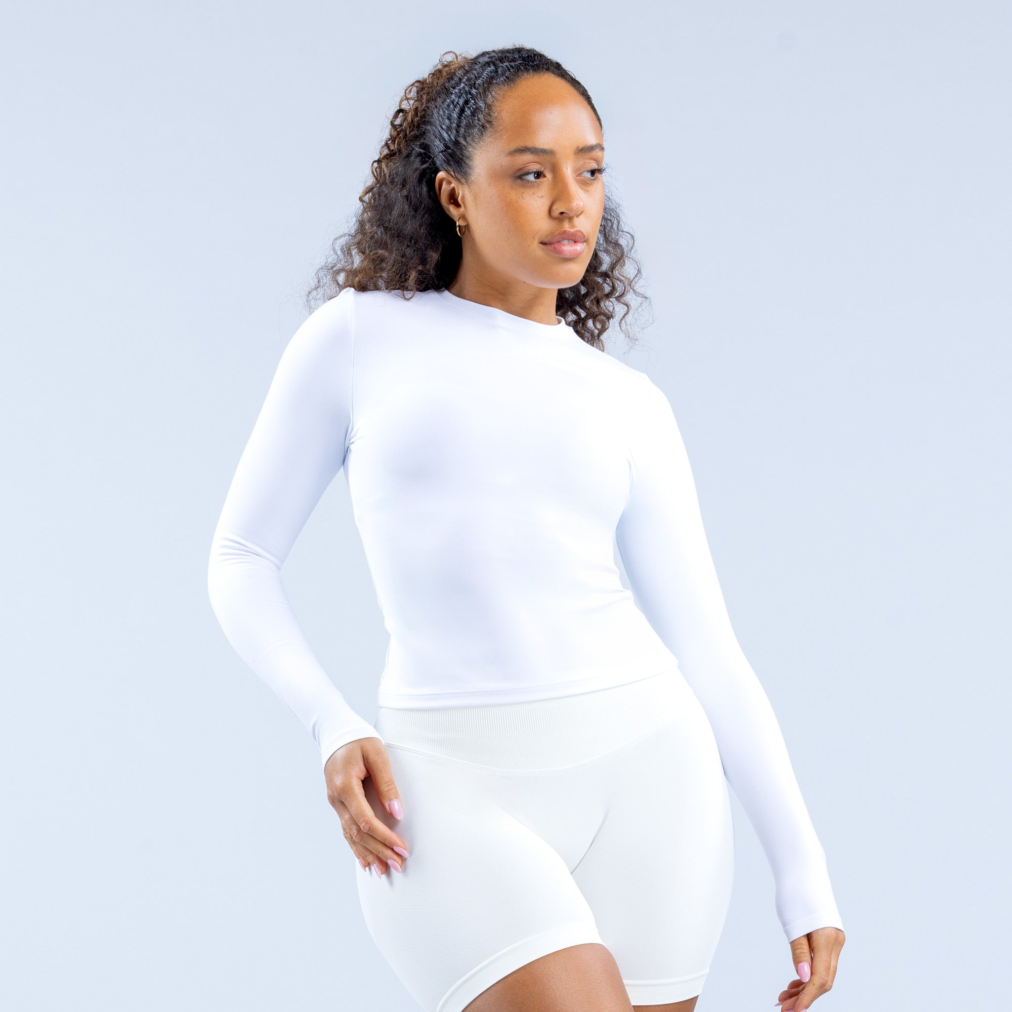 DFYNE Origin Fitted Long Sleeve Felső Női Fehér | 50264-APEB