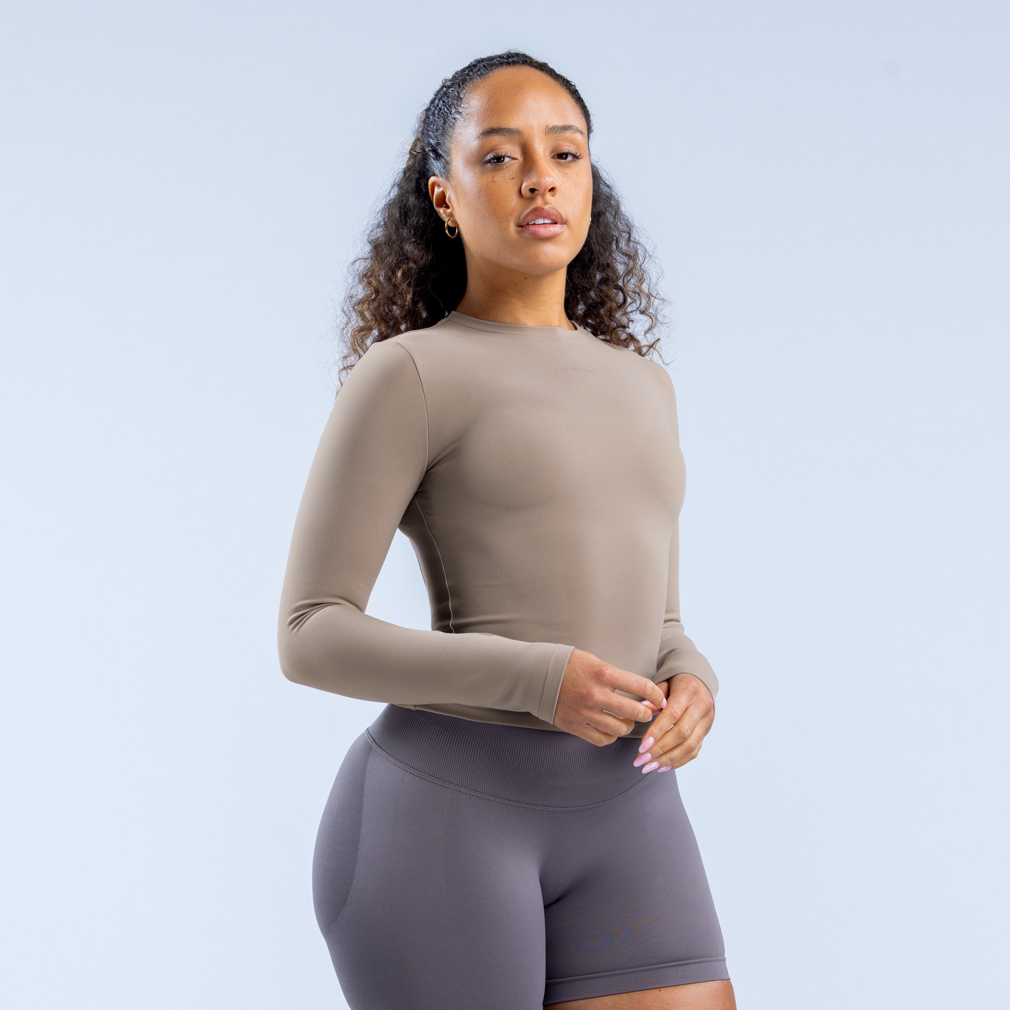 DFYNE Origin Fitted Long Sleeve Felső Női Khaki | 17085-SBIN