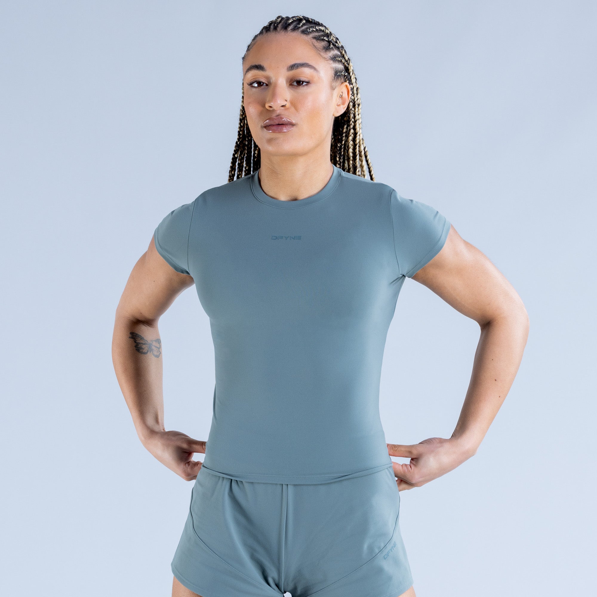 DFYNE Origin Fitted Póló Női Olivazöld | 28153-KRIM