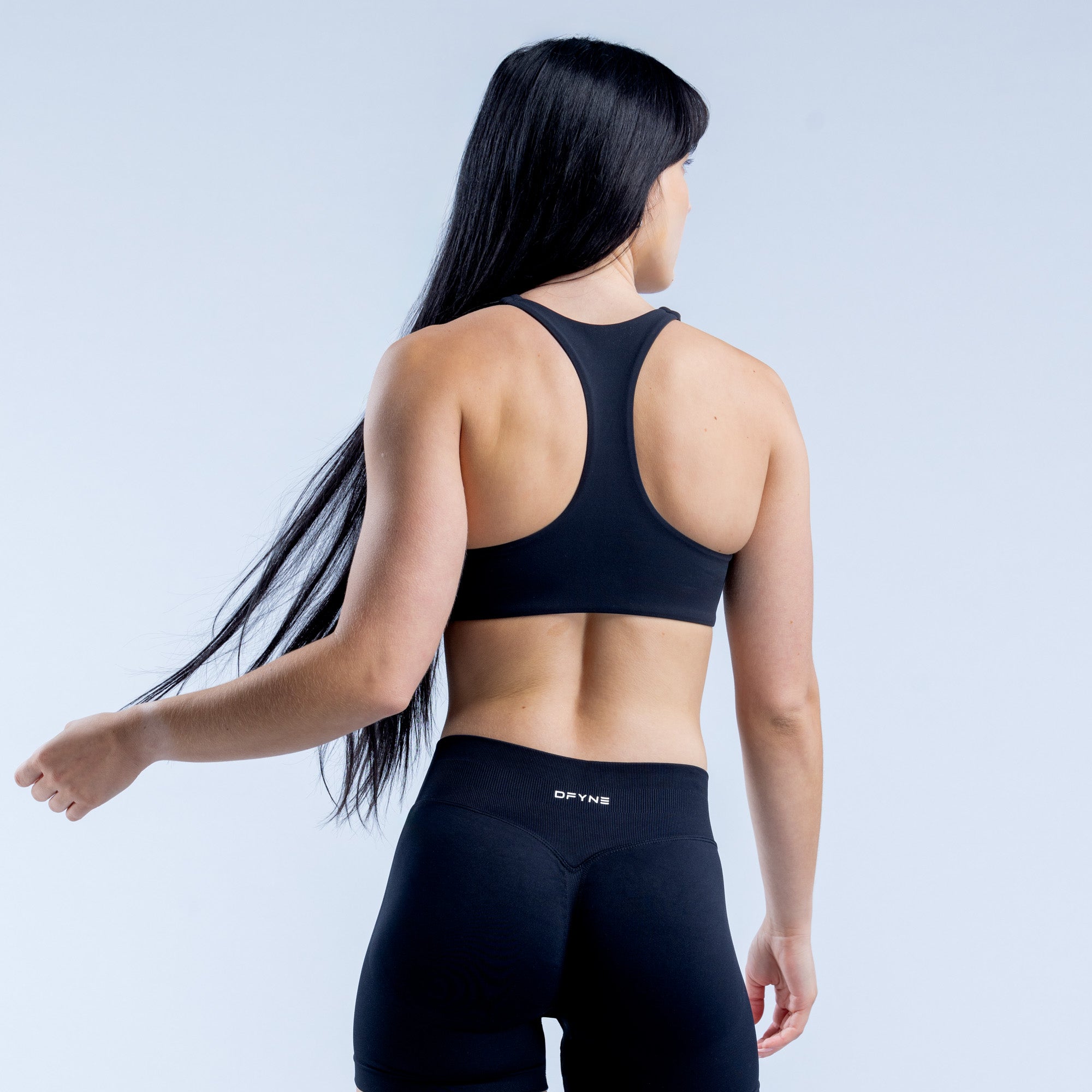 DFYNE Origin Racer Back Sport Melltartó Női Fekete | 78093-DFSZ