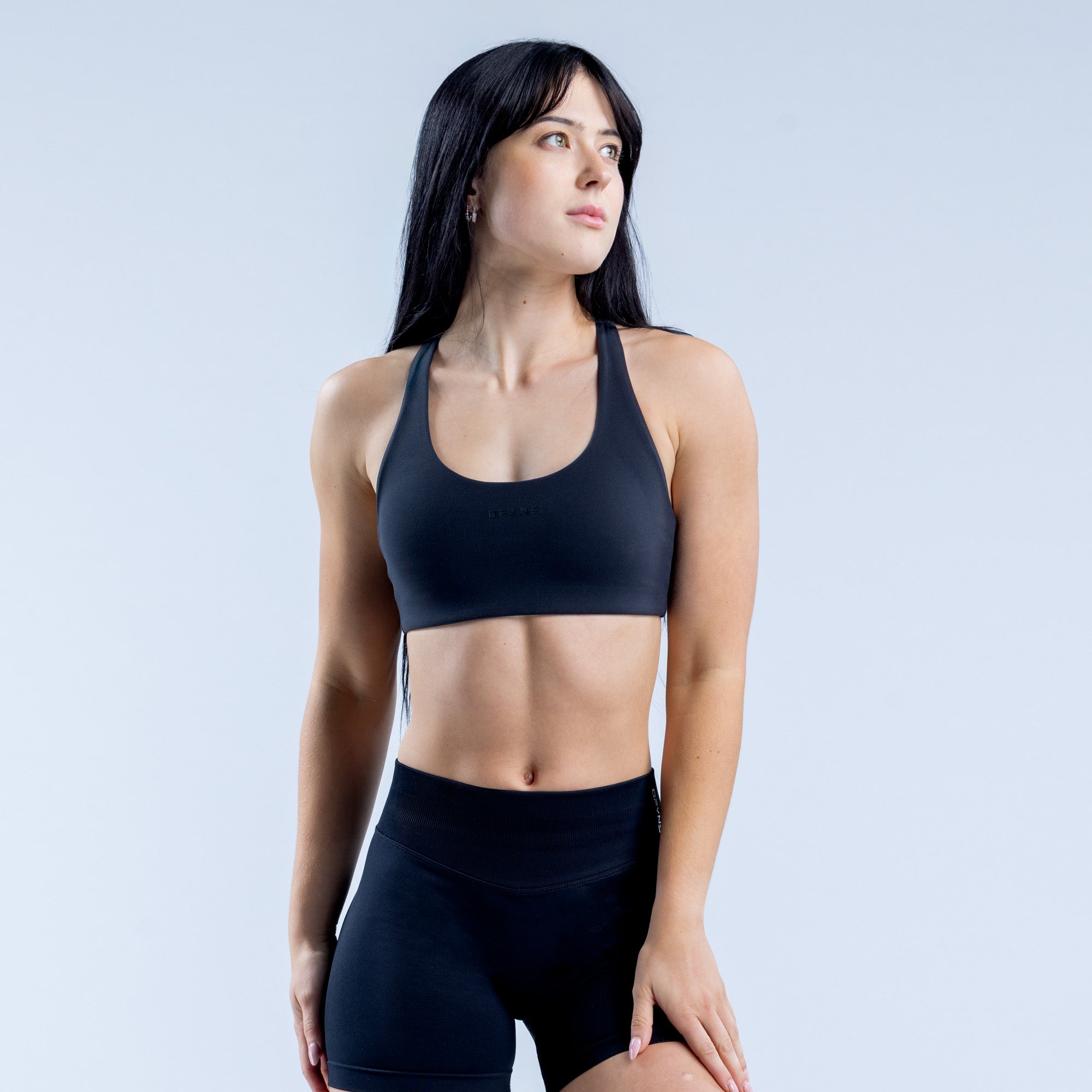 DFYNE Origin Racer Back Sport Melltartó Női Fekete | 78093-DFSZ