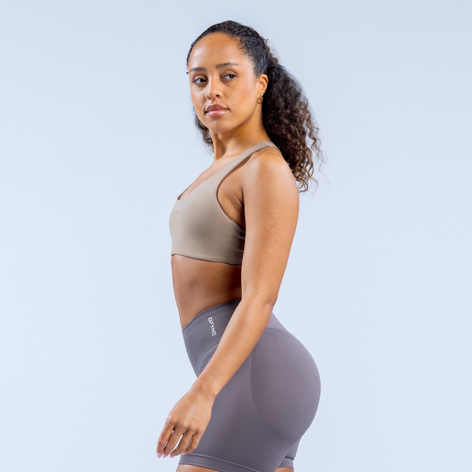 DFYNE Origin Racer Back Sport Melltartó Női Khaki | 58306-RWVX