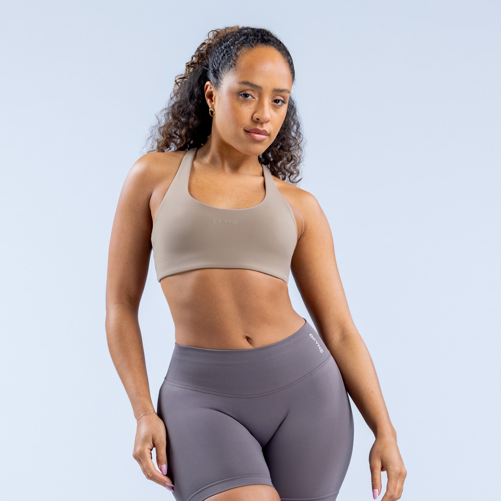 DFYNE Origin Racer Back Sport Melltartó Női Khaki | 58306-RWVX