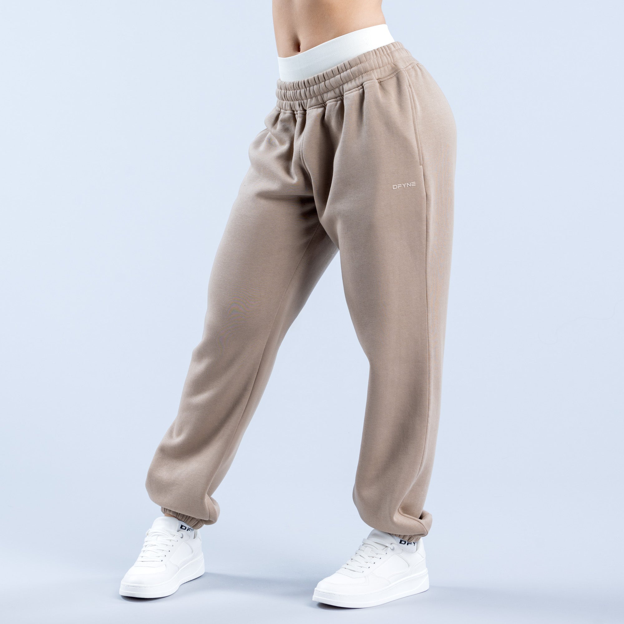 DFYNE Revive Heavy Weight Jogger Nadrág Női Bézs | 32681-JPDH