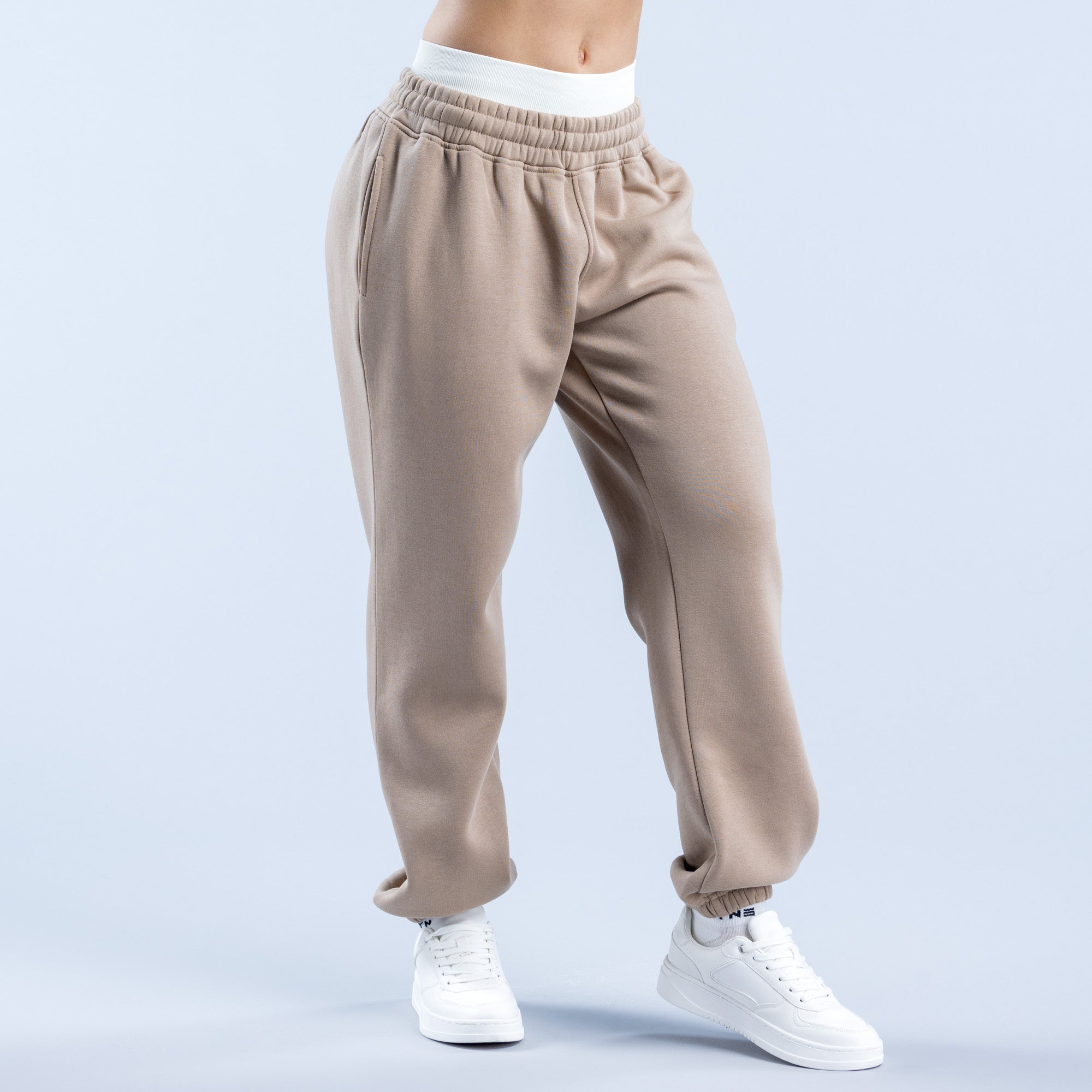 DFYNE Revive Heavy Weight Jogger Nadrág Női Bézs | 32681-JPDH