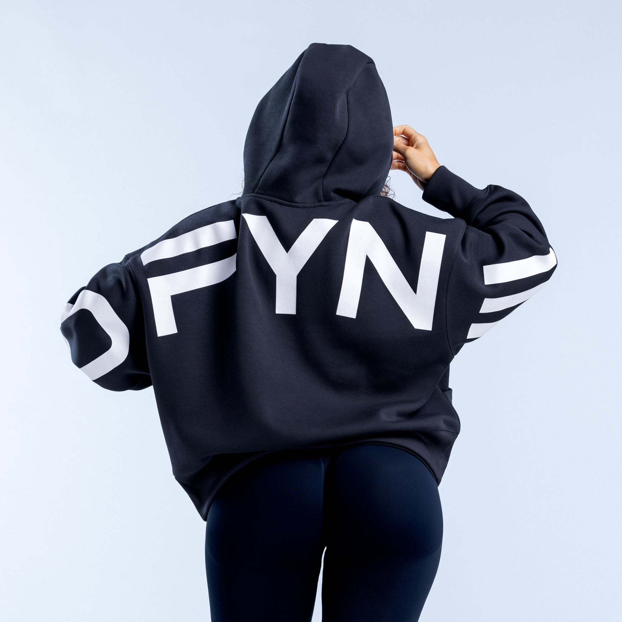 DFYNE Signature Kapucnis Pulóver Női Fekete | 48371-NRFD