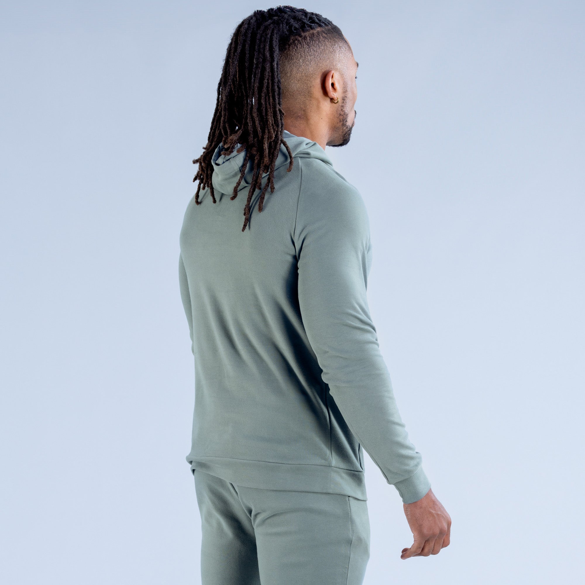 DFYNE Stealth Midweight Kapucnis Pulóver Férfi Olivazöld | 36142-PSAB